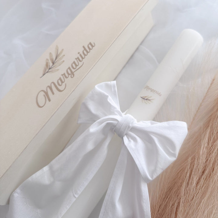 Vela Batizado Linho Premium - Cutxi Cutxi - Presentes Personalizados