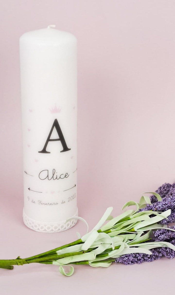 vela da vida personalizada com letra e nome nome alice -2