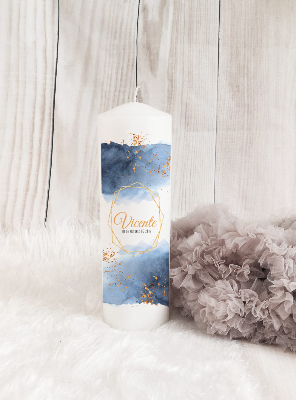 Vela da Vida Personalizada Florais | Presente Ideal para o Nascimento ou Primeiro Aniversário - Cutxi Cutxi - Presentes Personalizados