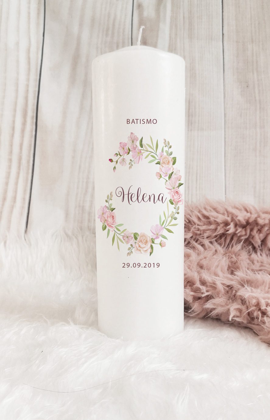 Vela da Vida Personalizada Florais | Presente Ideal para o Nascimento ou Primeiro Aniversário - Cutxi Cutxi - Presentes Personalizados