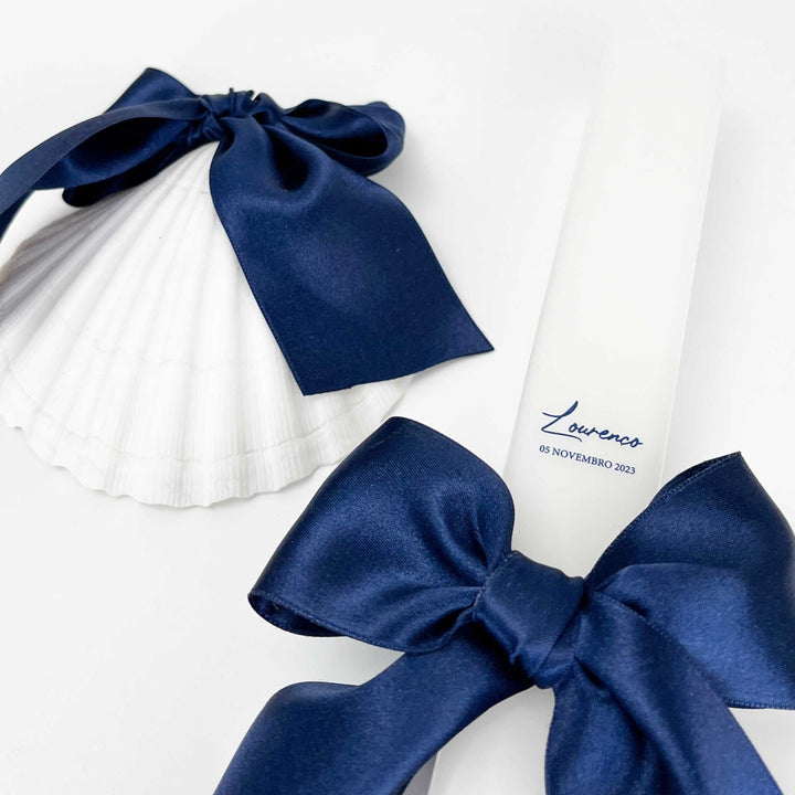 Vela de Batizado Cetim - Cutxi Cutxi - Presentes Personalizados
