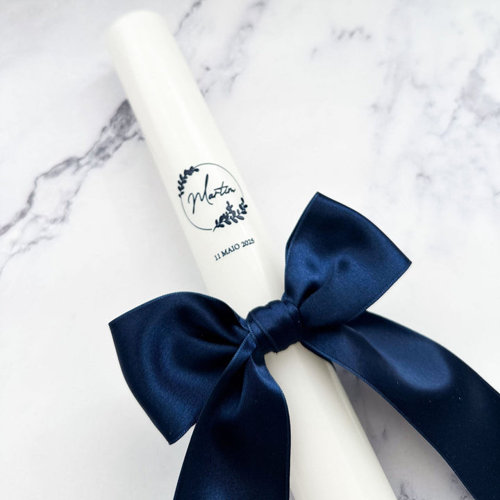 Vela de Batizado Cetim - Cutxi Cutxi - Presentes Personalizados