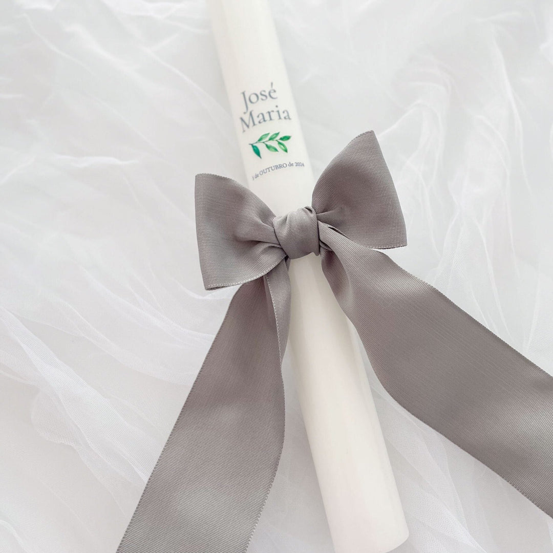 Vela de Batizado Gorgurão - Cutxi Cutxi - Presentes Personalizados