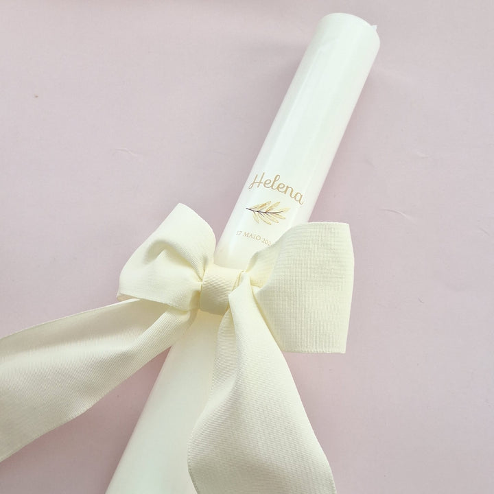 Vela de Batizado Gorgurão - Cutxi Cutxi - Presentes Personalizados
