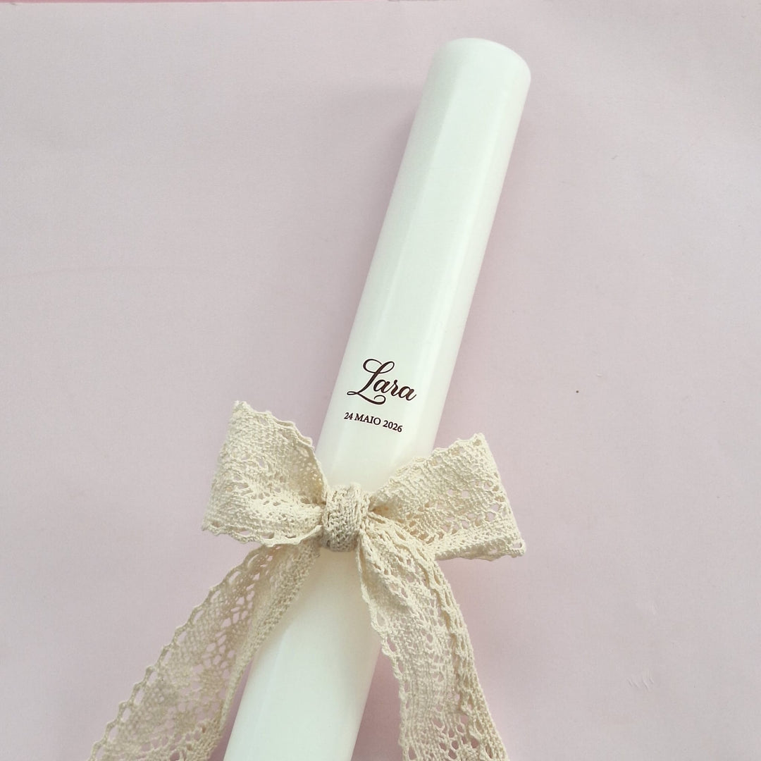 Vela de Batizado Poema - Cutxi Cutxi - Presentes Personalizados