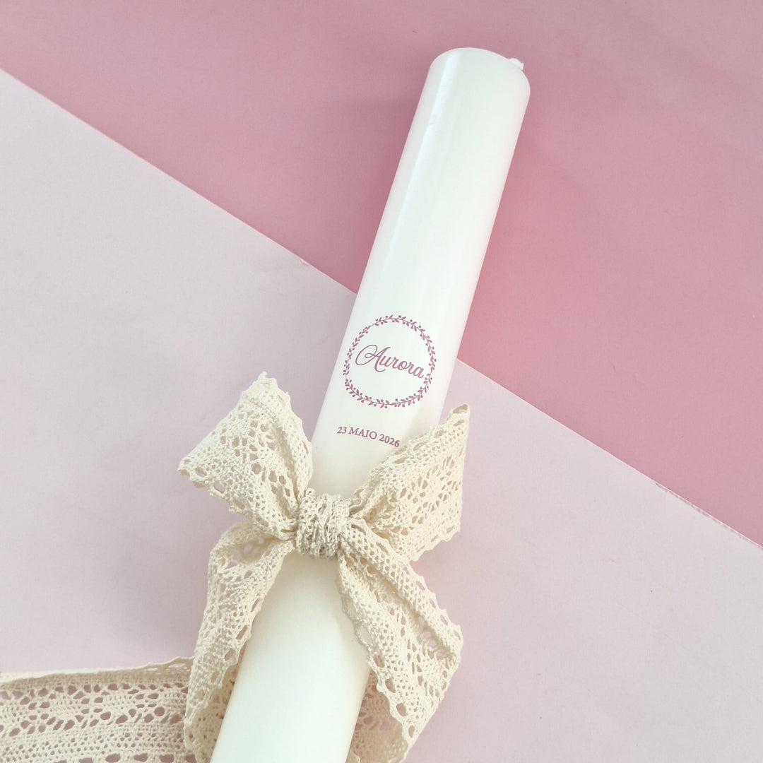 Vela de Batizado Poema - Cutxi Cutxi - Presentes Personalizados