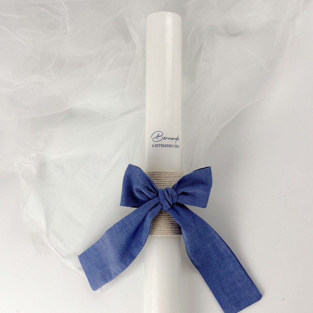 Vela de Comunhão Linho Suave - Cutxi Cutxi - Presentes Personalizados