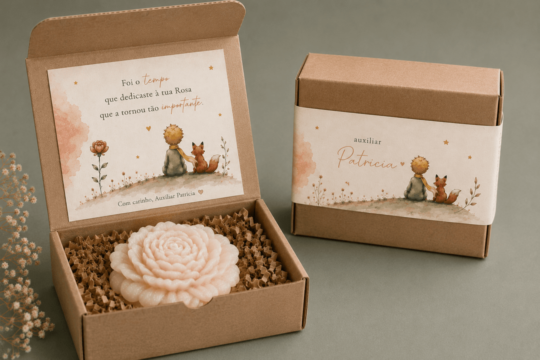 Vela O Principezinho e a sua Rosa | Presente Educadoras e Professores - Cutxi Cutxi - Presentes Personalizados