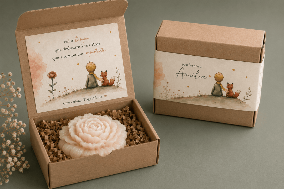 Vela O Principezinho e a sua Rosa | Presente Educadoras e Professores - Cutxi Cutxi - Presentes Personalizados