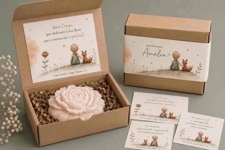 Vela O Principezinho e a sua Rosa | Presente Educadoras e Professores - Cutxi Cutxi - Presentes Personalizados