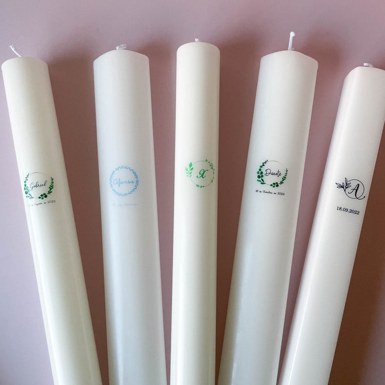 Vela para Sacramento apenas com personalização, sem laço - Cutxi Cutxi - Presentes Personalizados