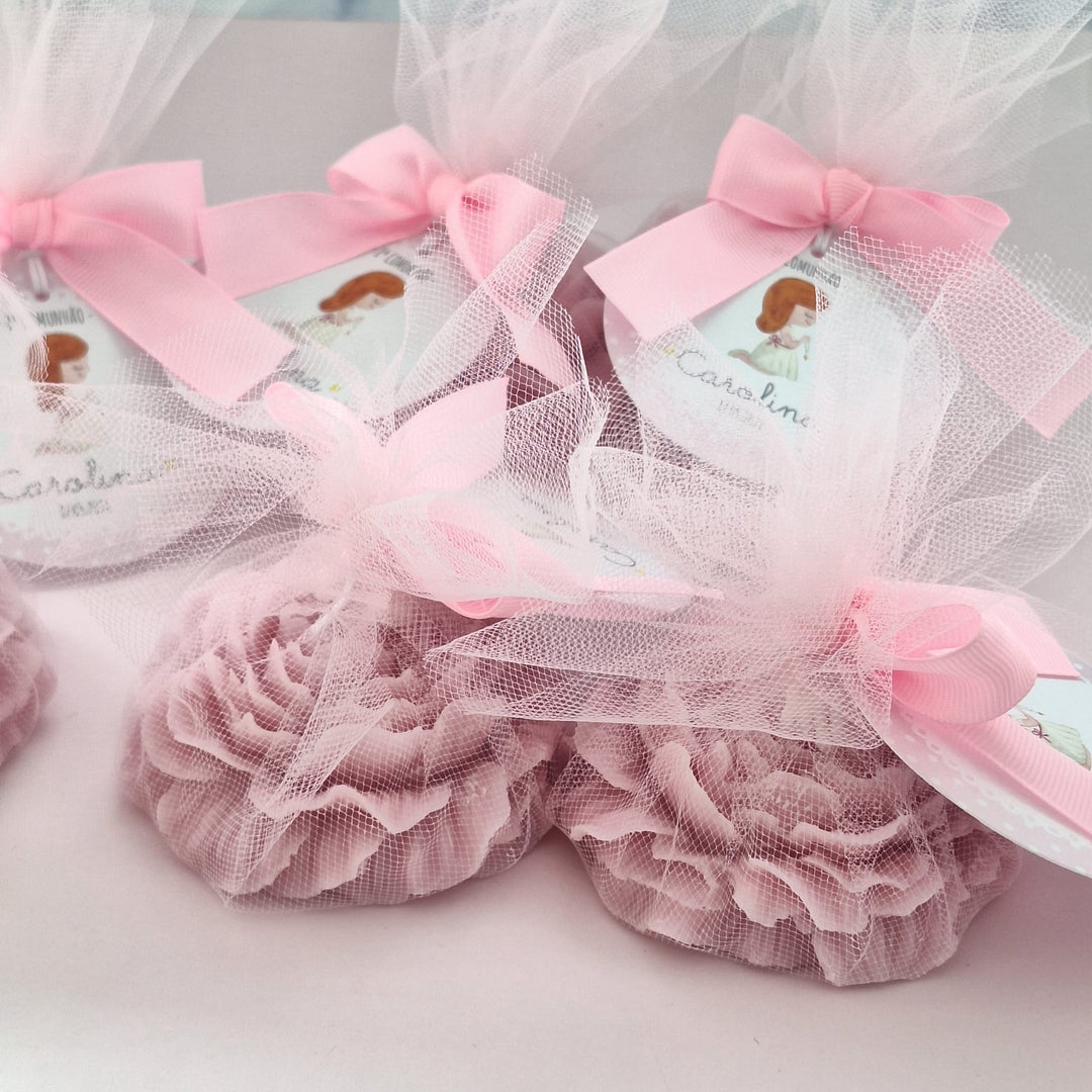 Vela Peónia | Lembrança Primeira Comunhão - Cutxi Cutxi - Presentes Personalizados