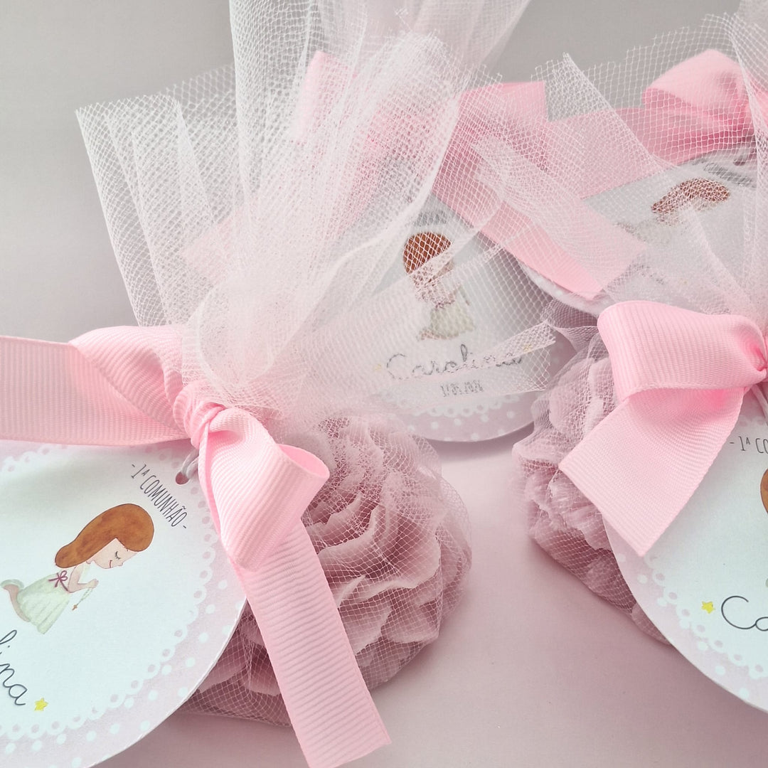 Vela Peónia | Lembrança Primeira Comunhão - Cutxi Cutxi - Presentes Personalizados