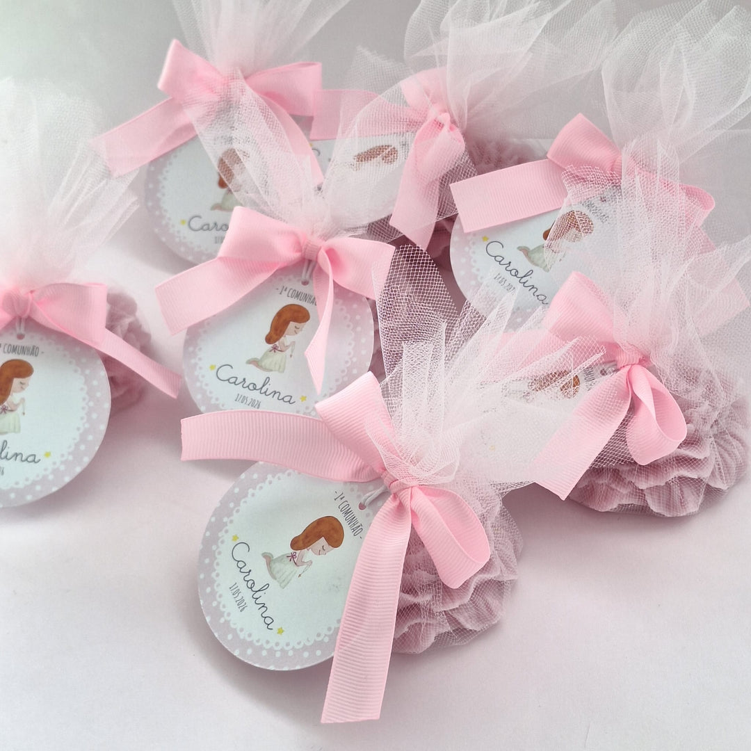 Vela Peónia | Lembrança Primeira Comunhão - Cutxi Cutxi - Presentes Personalizados