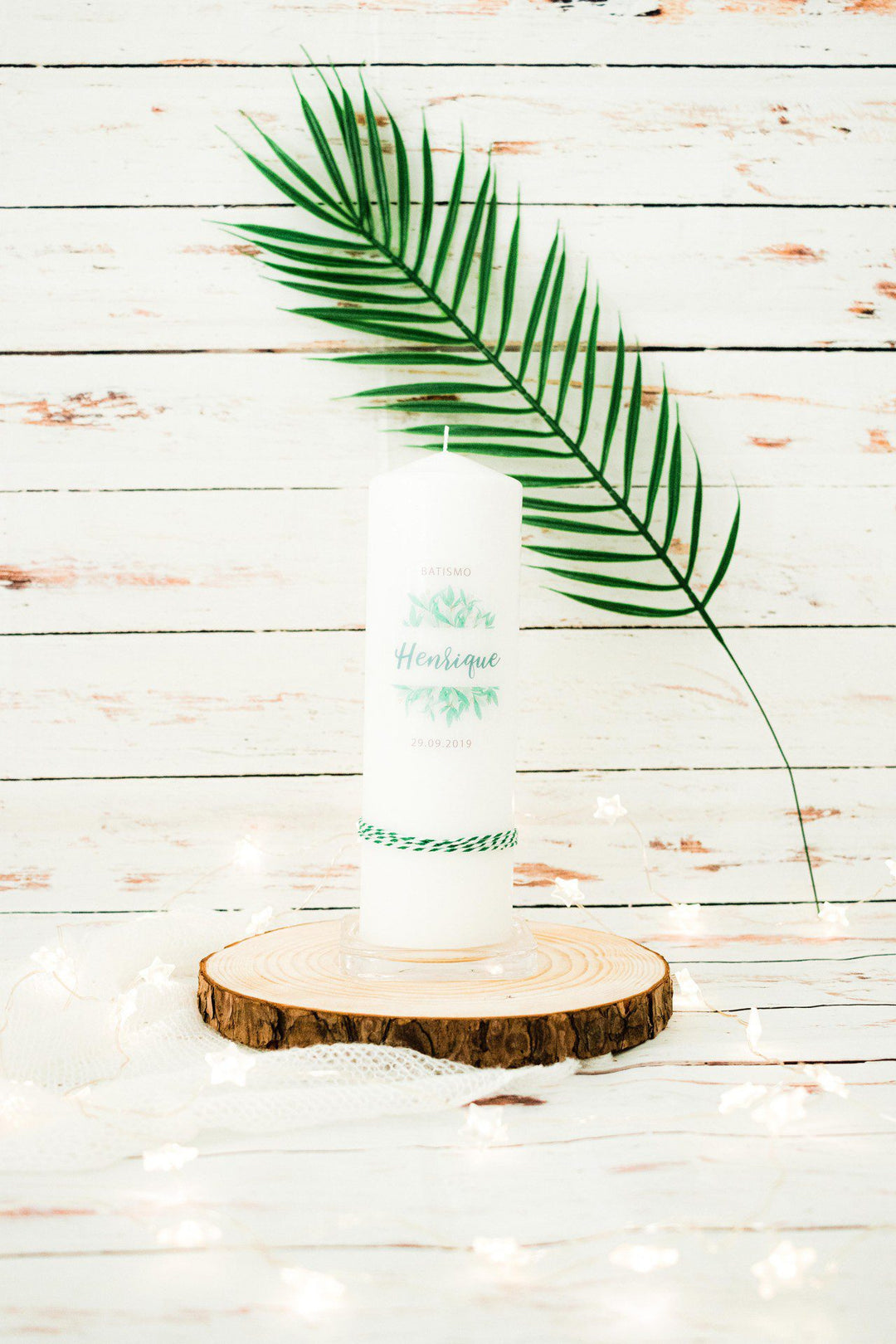 Vela da Vida Personalizada FOLHAGEM | Presente Ideal para o Nascimento ou Primeiro Aniversário