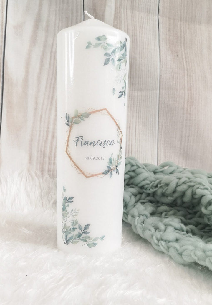Vela da Vida Personalizada Florais | Presente Ideal para o Nascimento ou Primeiro Aniversário