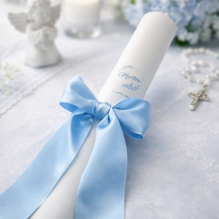 Personalised Satin Christening Candle
