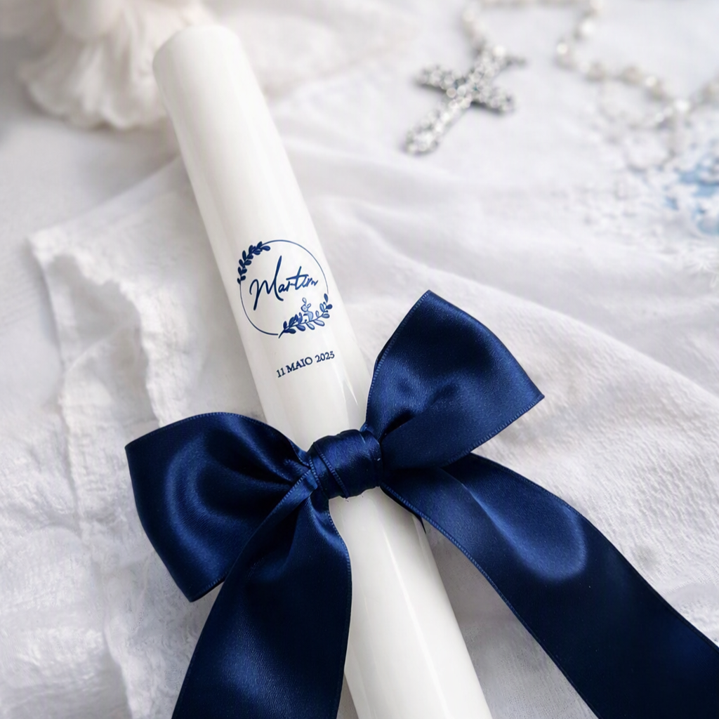 Personalised Satin Christening Candle
