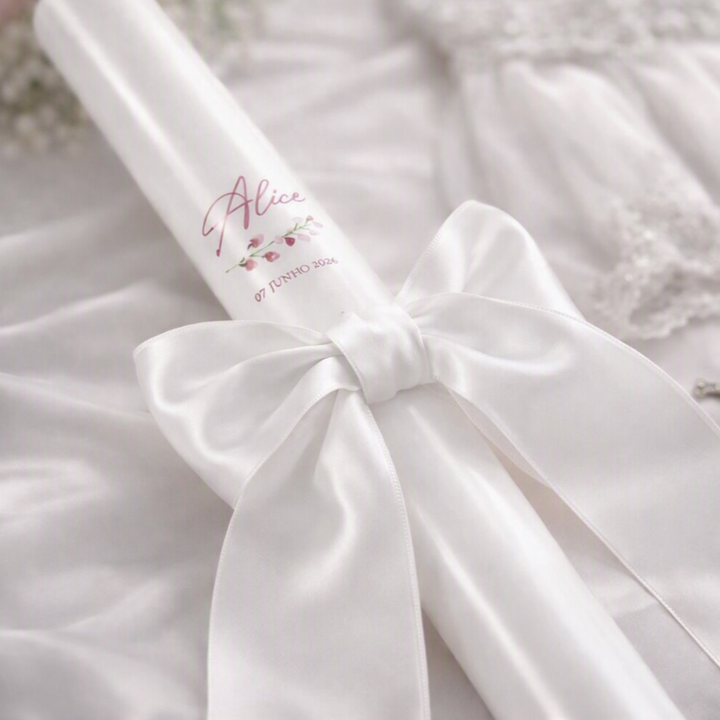 Personalised Satin Christening Candle