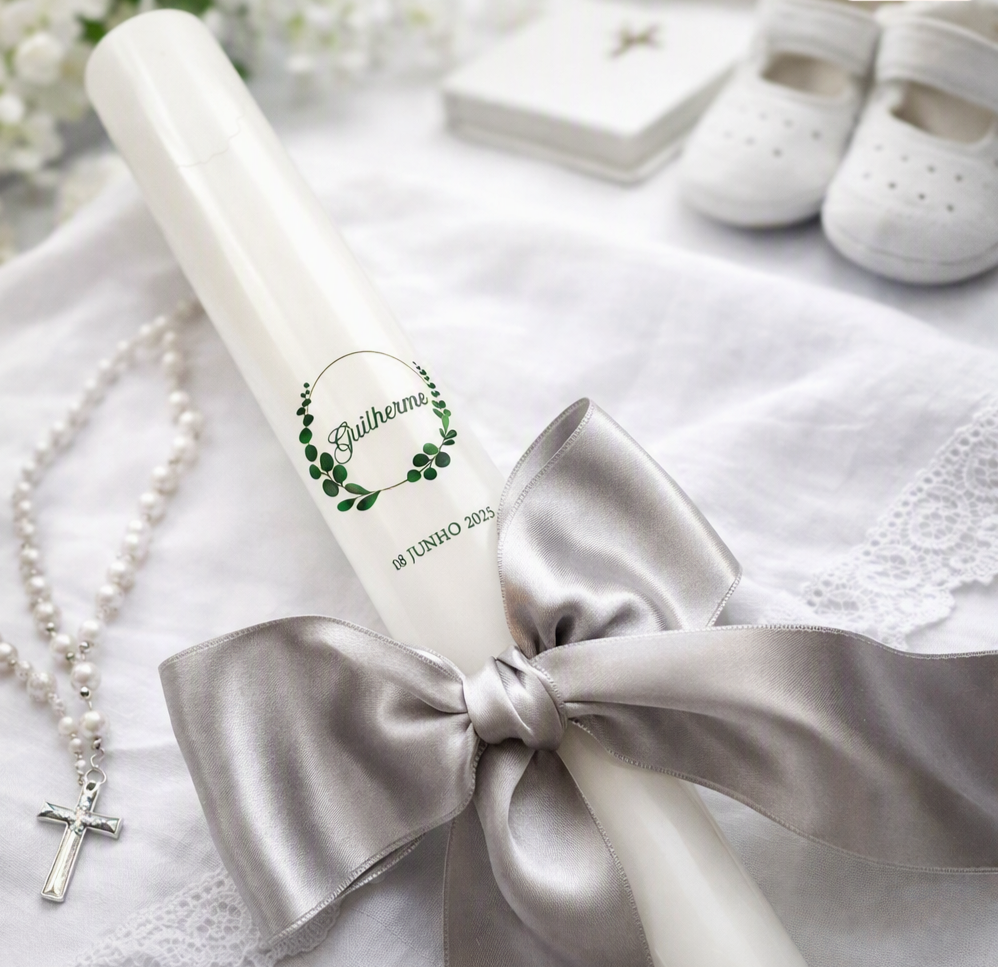 Personalised Satin Christening Candle