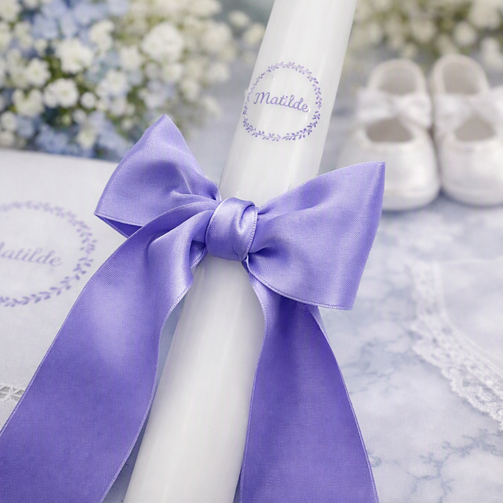 Personalised Satin Christening Candle