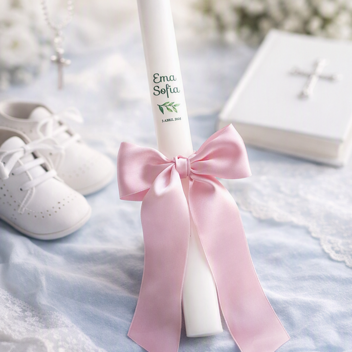 Personalised Satin Christening Candle