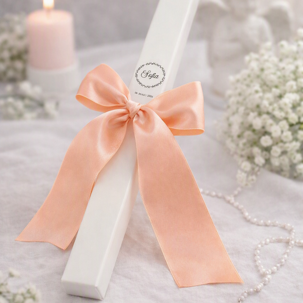 Personalised Satin Christening Candle