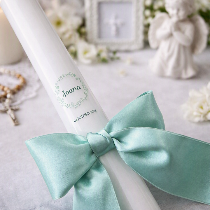 Personalised Satin Christening Candle