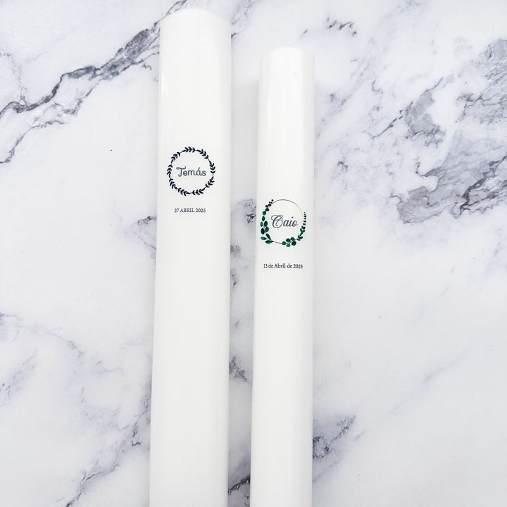 Vela para Sacramento apenas com personalização, sem laço