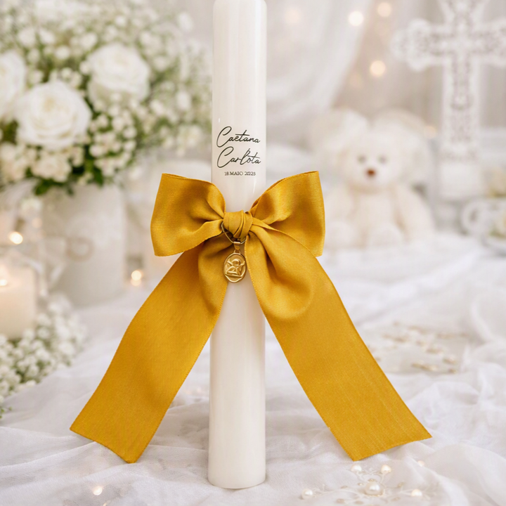 Grosgrain Christening Candle
