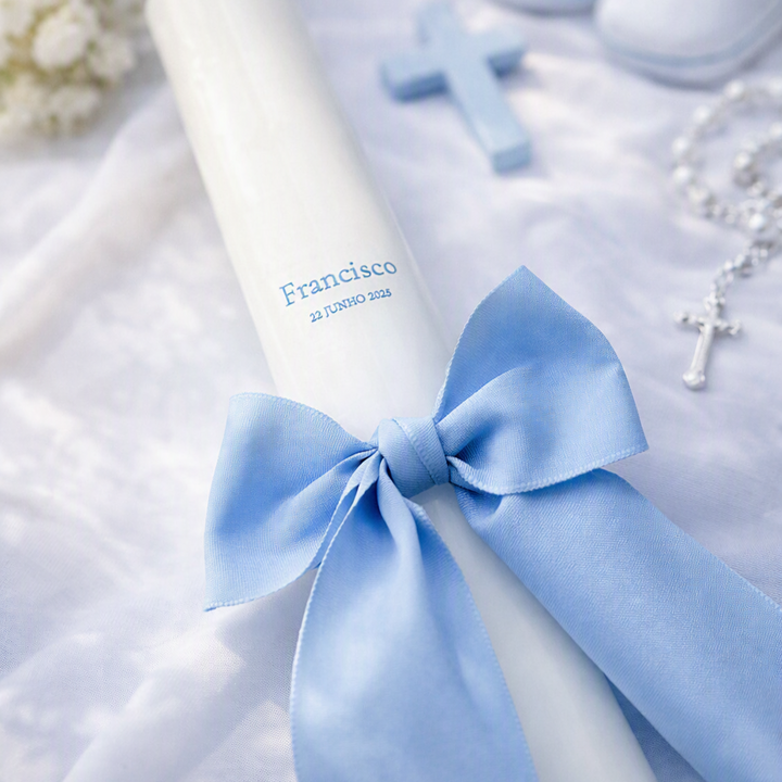 Grosgrain Christening Candle