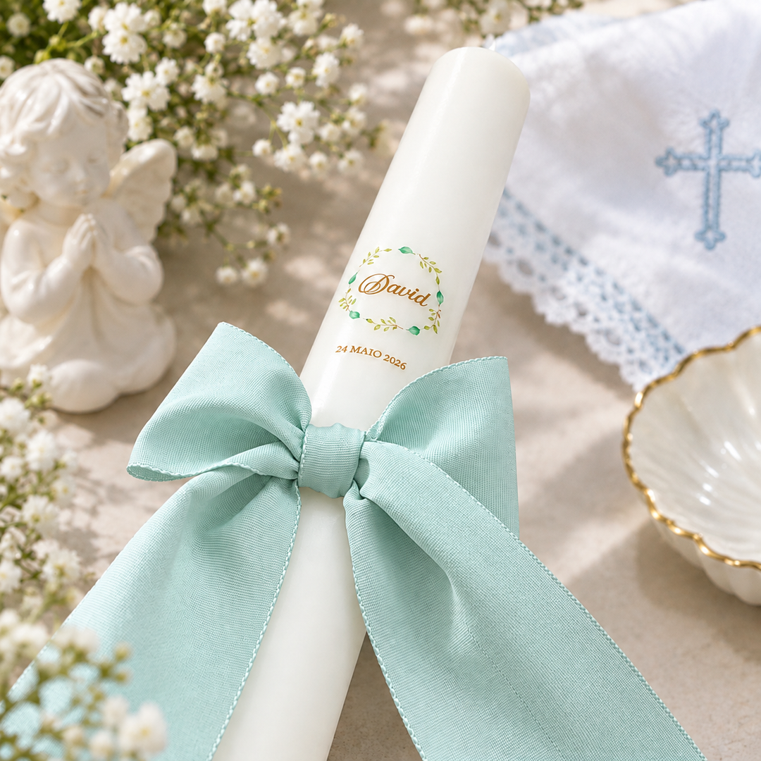 Grosgrain Christening Candle