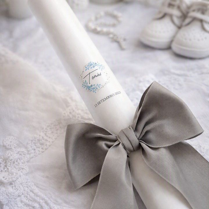Grosgrain Christening Candle