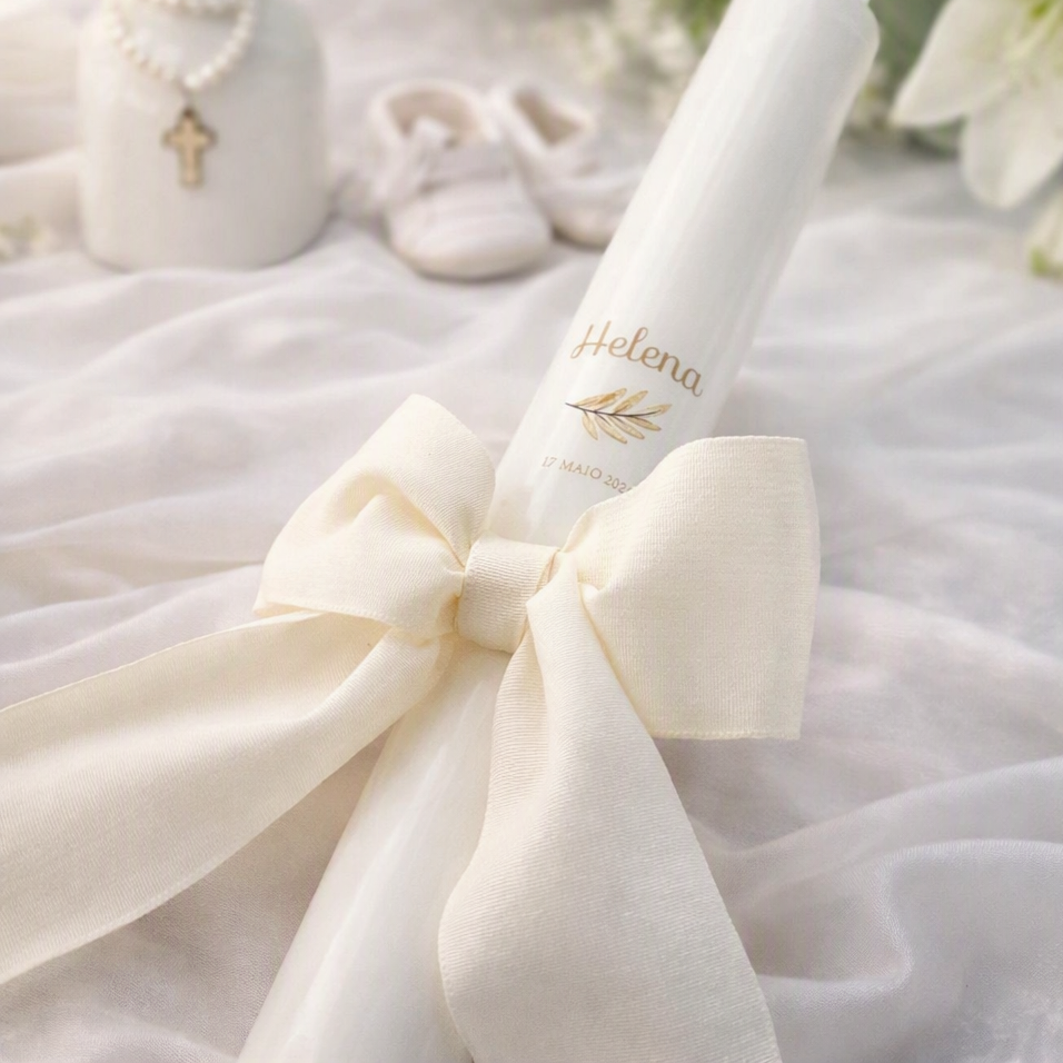 Grosgrain Christening Candle
