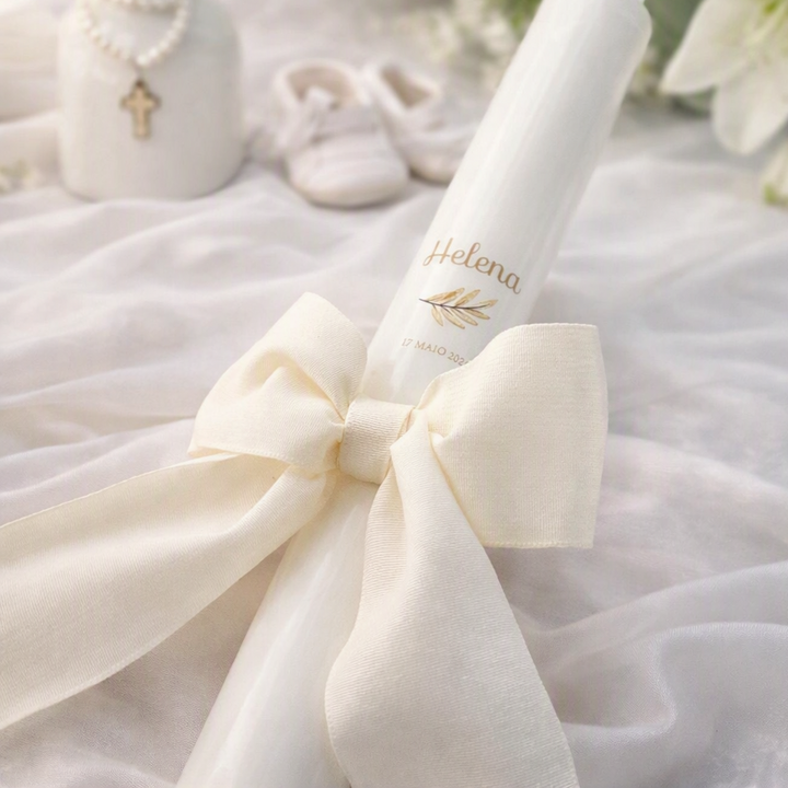 Grosgrain Christening Candle