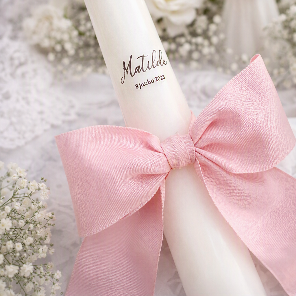 Grosgrain Christening Candle