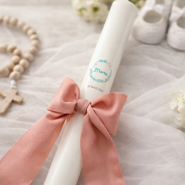 Grosgrain Christening Candle