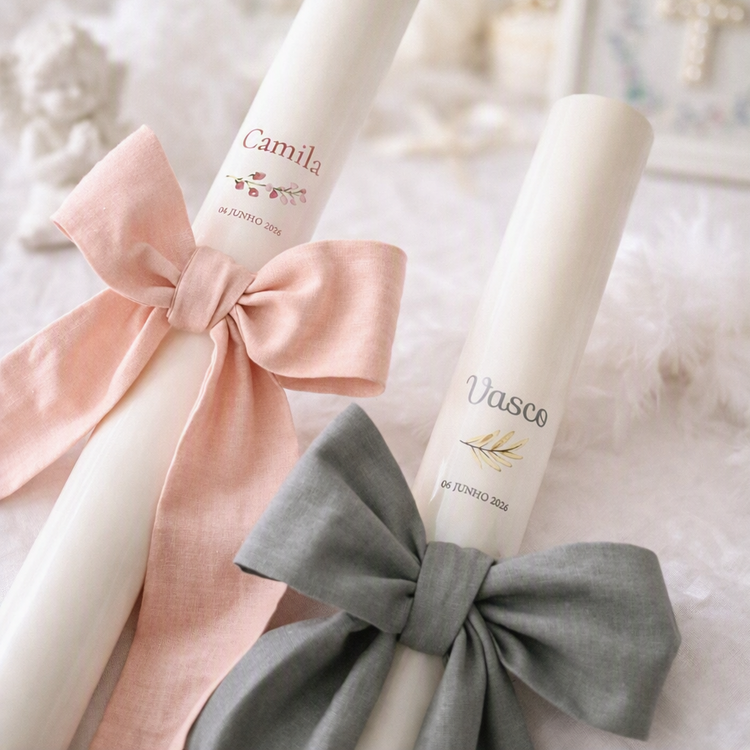 Linen Christening Candle