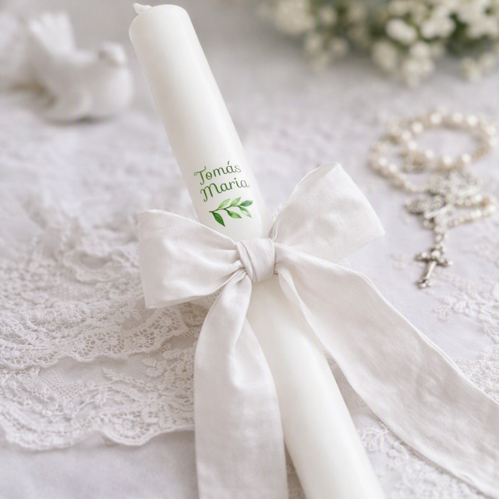 Linen Christening Candle