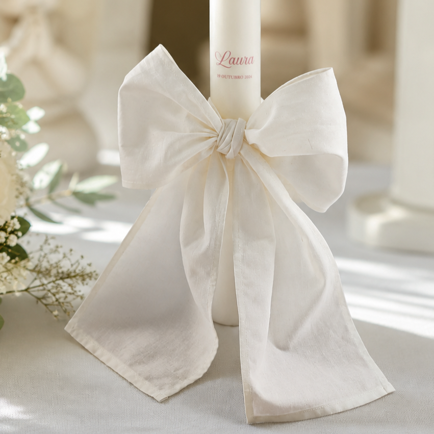 Premium Linen Christening Candle