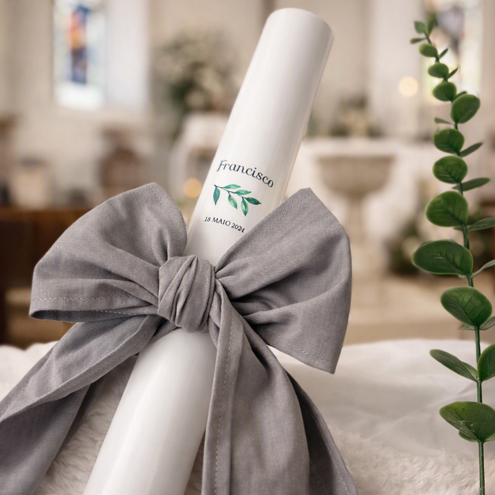 Premium Linen Christening Candle