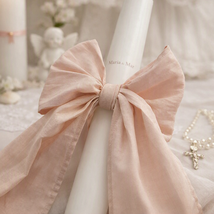 Premium Linen Christening Candle