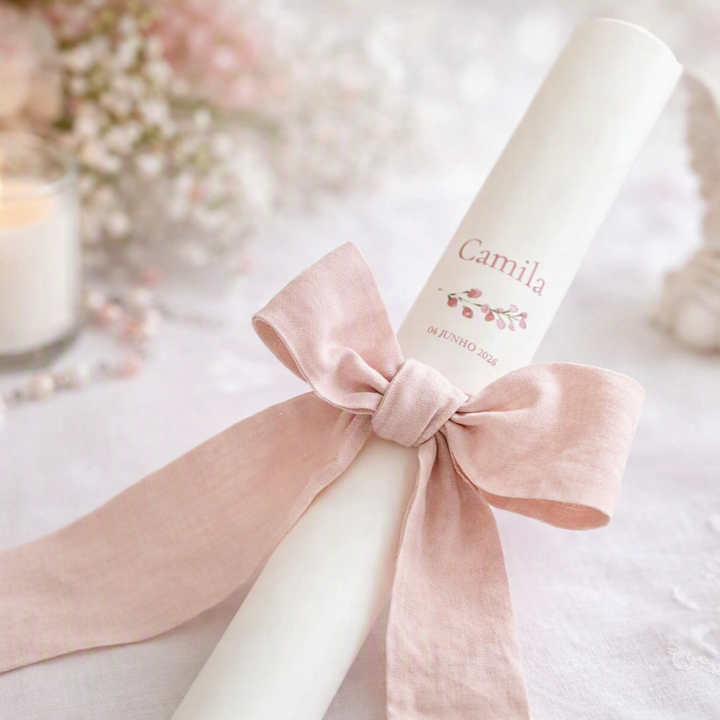 Linen Christening Candle