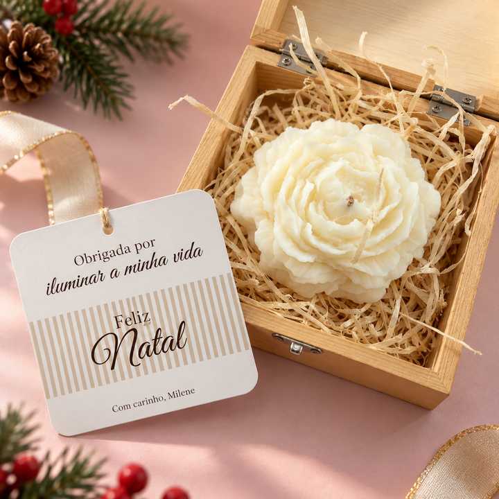 Caixa Flor de Natal | Vela Artesanal Personalizada