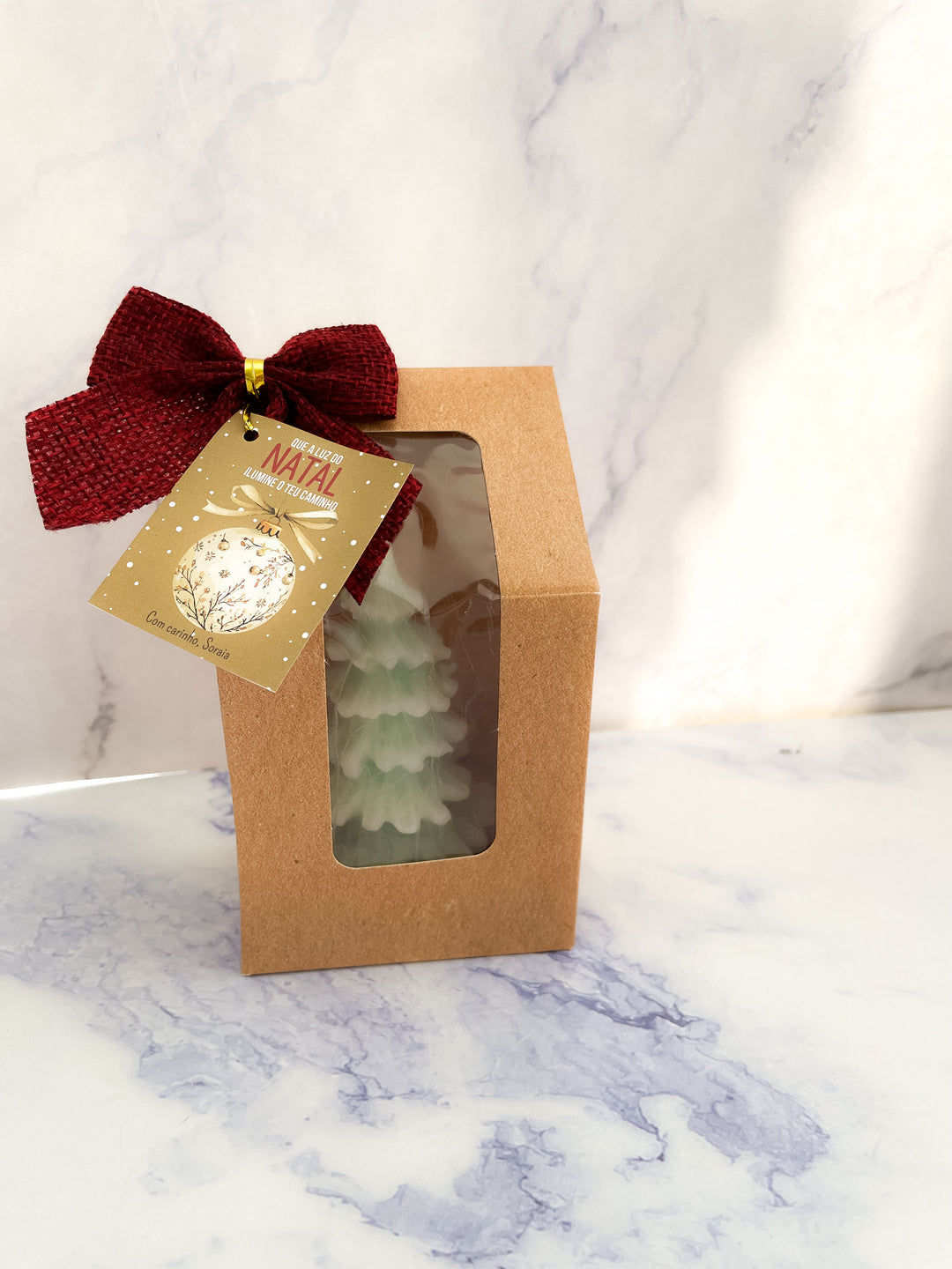 Vela de Natal Personalizada em Forma de Pinheiro | Presente Natalício
