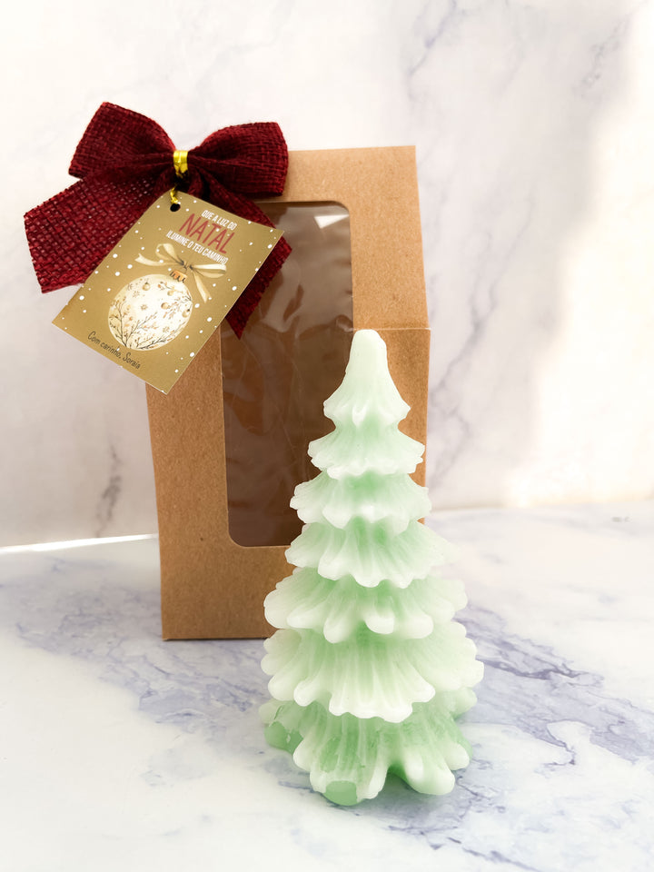Vela de Natal Personalizada em Forma de Pinheiro | Presente Natalício