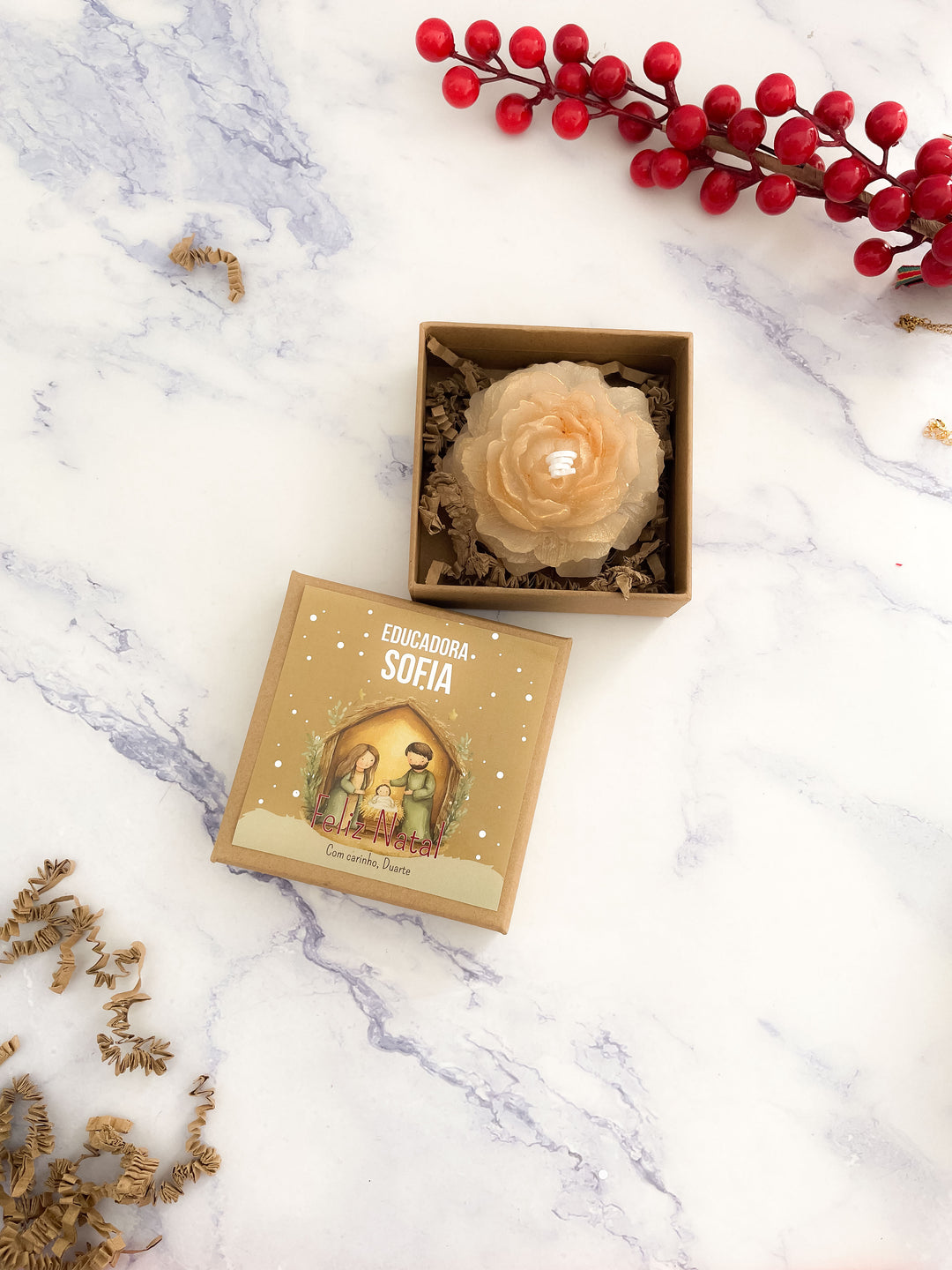 Vela Flor de Natal | Presente de Natal Especial