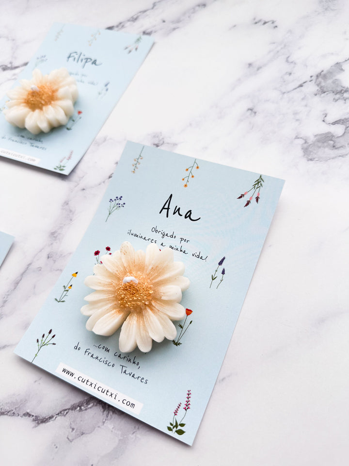 Cartão Encanto com Flor em Vela | Sugestão Presente Educadoras