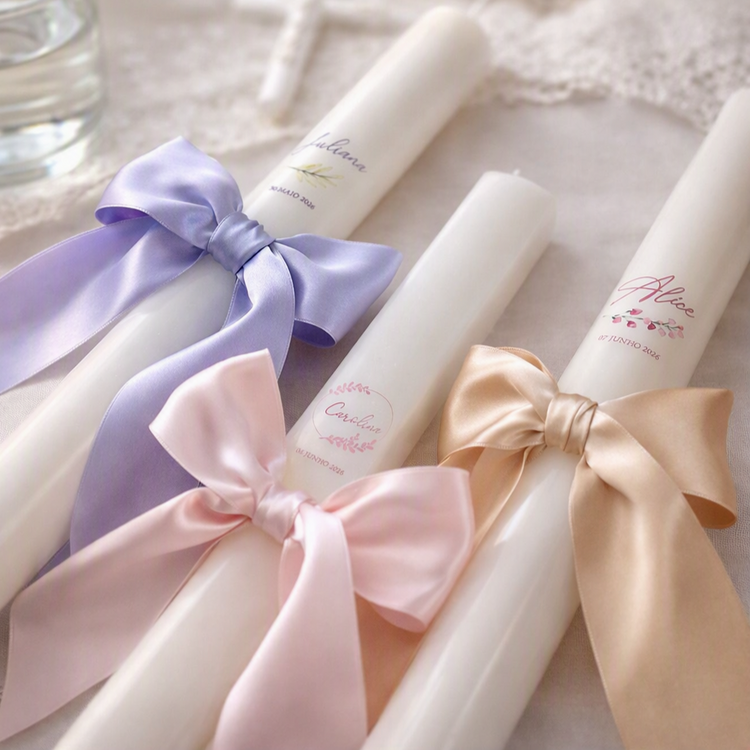 Personalised Satin Christening Candle