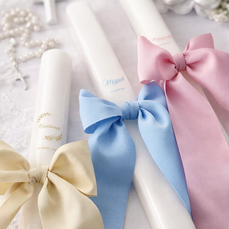 Grosgrain Christening Candle